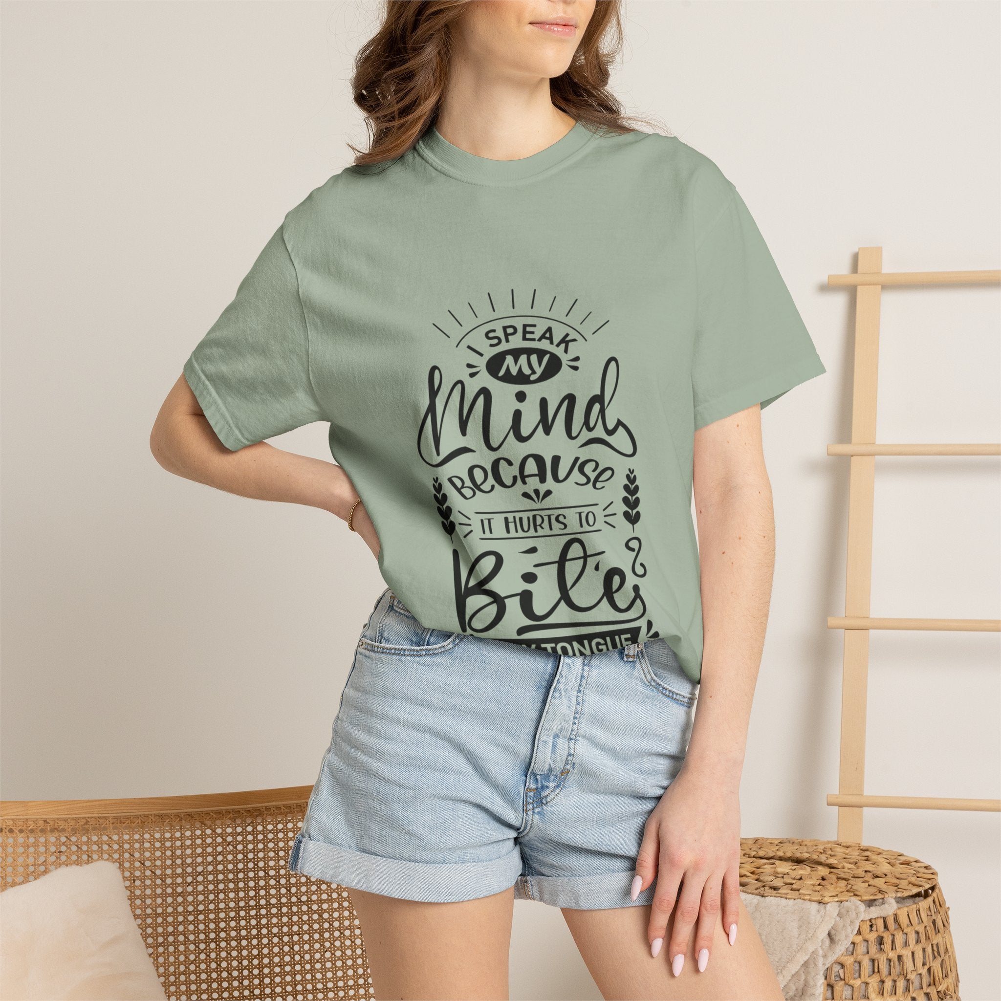Graphic T-Shirt — "I Speak My Mind Because It Hurts to Bite My Tongue" Casual Statement Tee