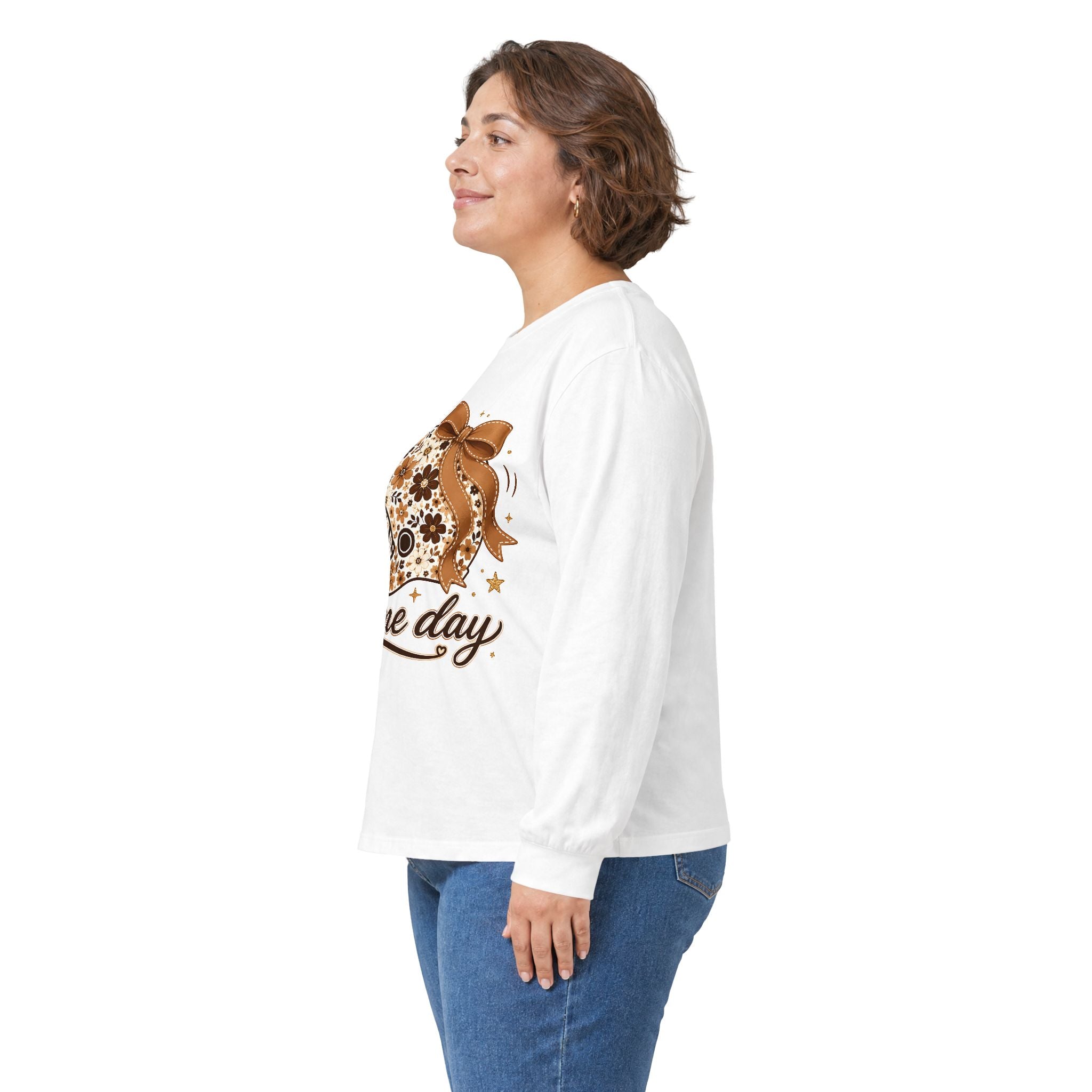 Game Day Floral Football Helmet Long Sleeve Tee