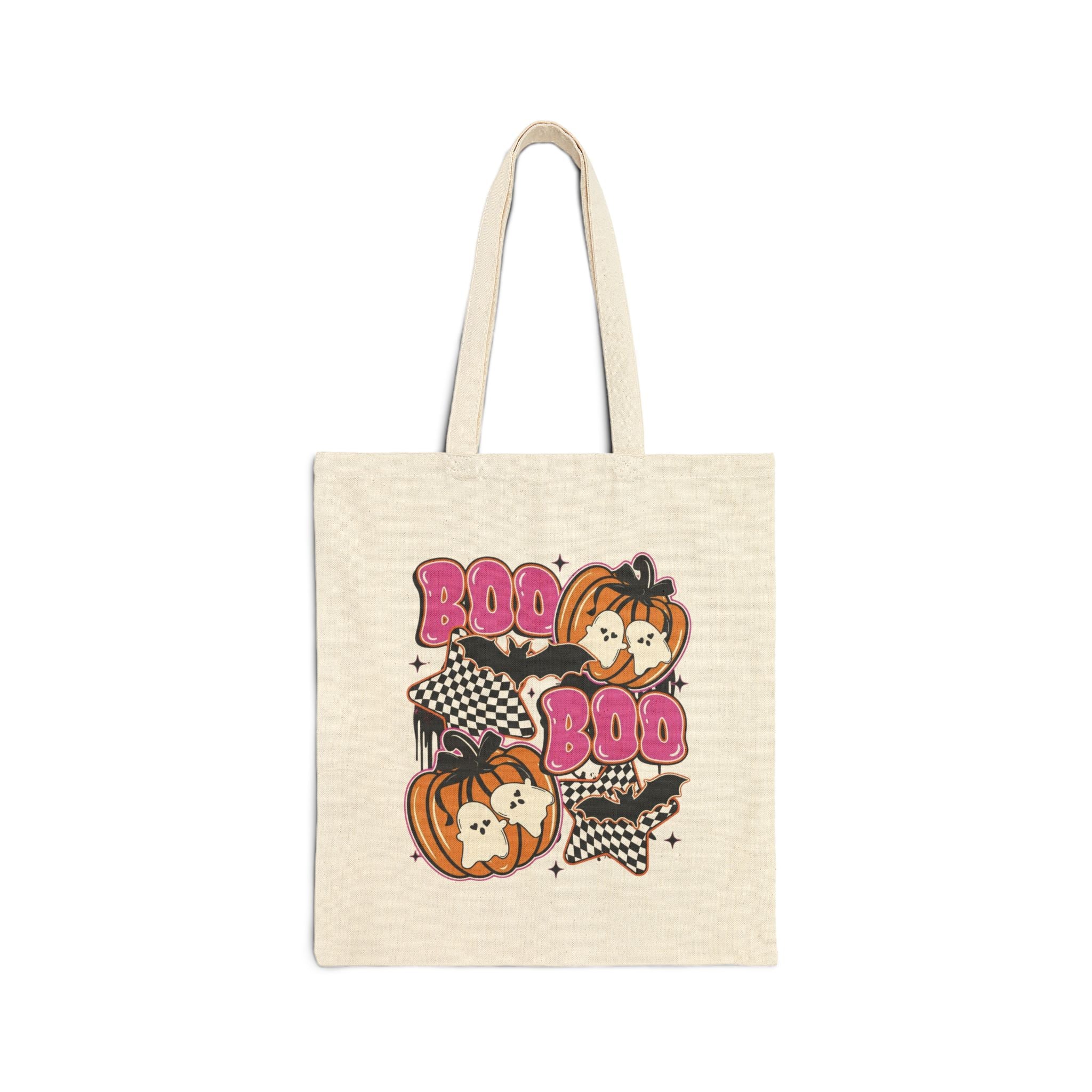 Boo Boo Pumpkin Tote Bag - Cute Retro Halloween Cotton Canvas Market Tote