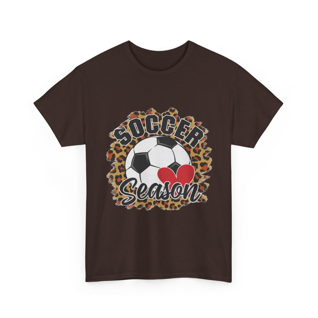 Soccer Season Leopard Heart T‑Shirt