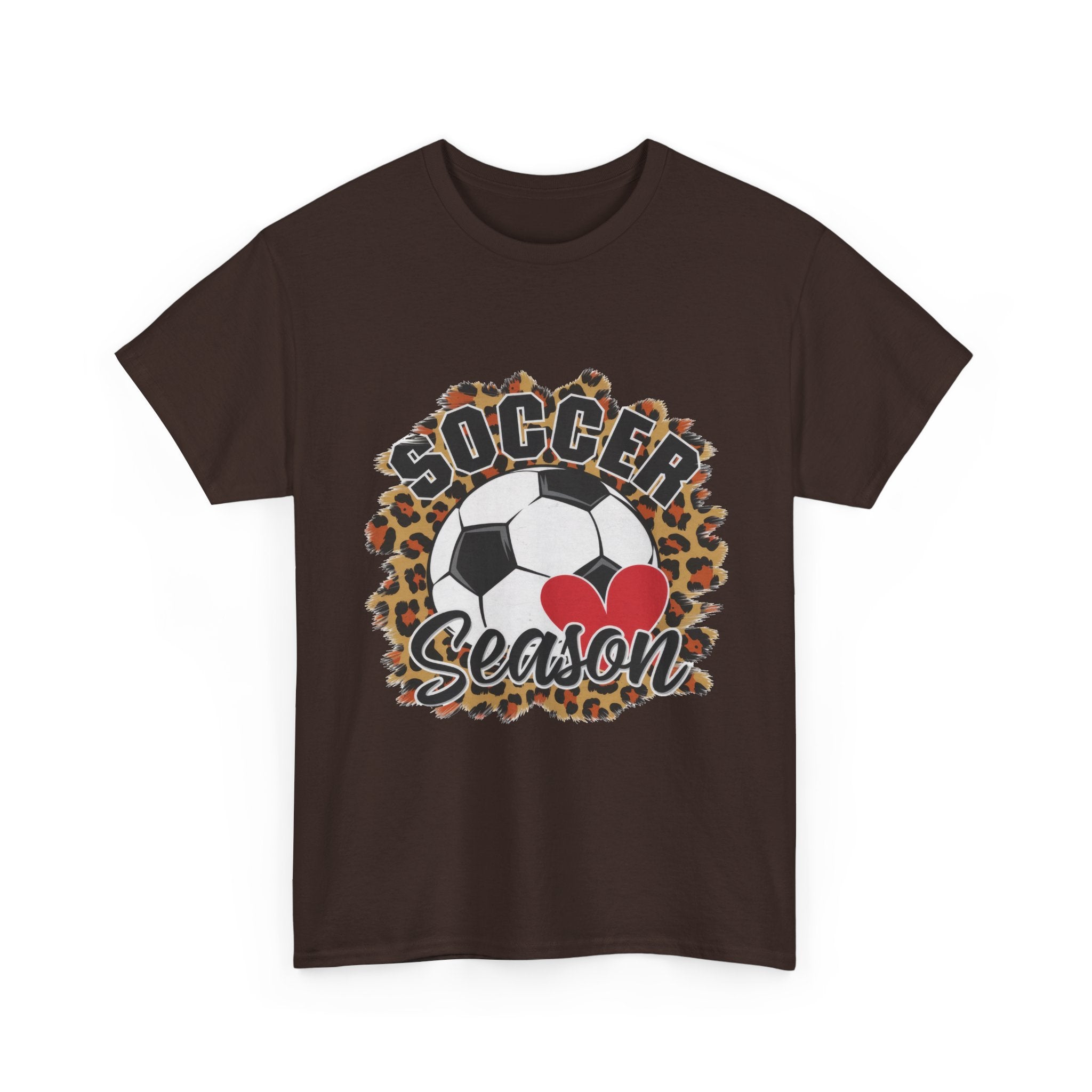 Soccer Season Leopard Heart T‑Shirt
