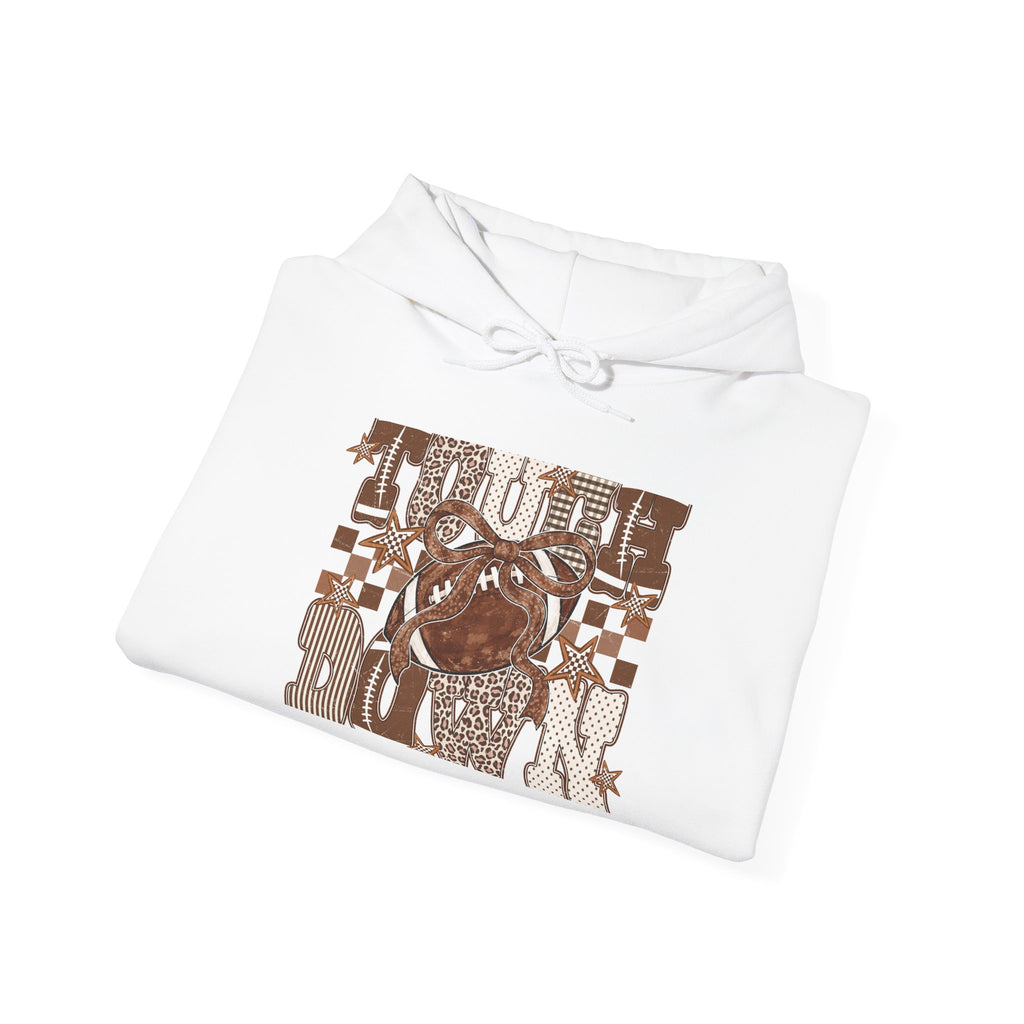 Retro Brown 'Groove Baby' Graphic Hoodie — Vintage Checkerboard Planet Design
