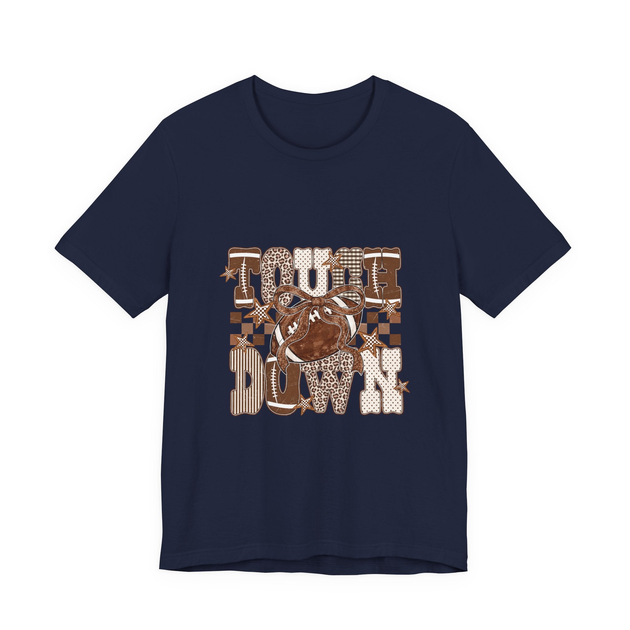 TouCh Down Bulldog Tee – Vintage Checkerboard Graphic T-Shirt