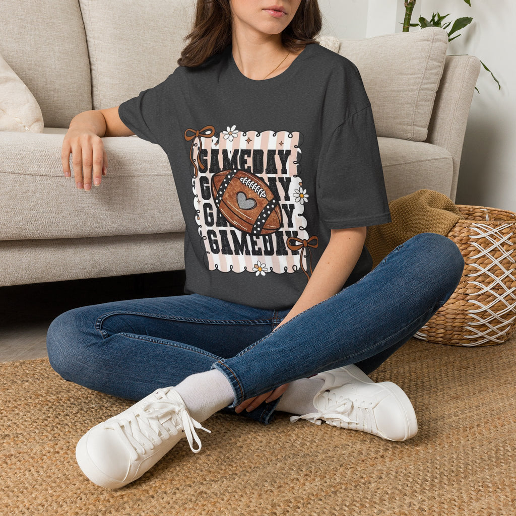 Gameday Football Tee – Retro Floral Tailgate Shirt