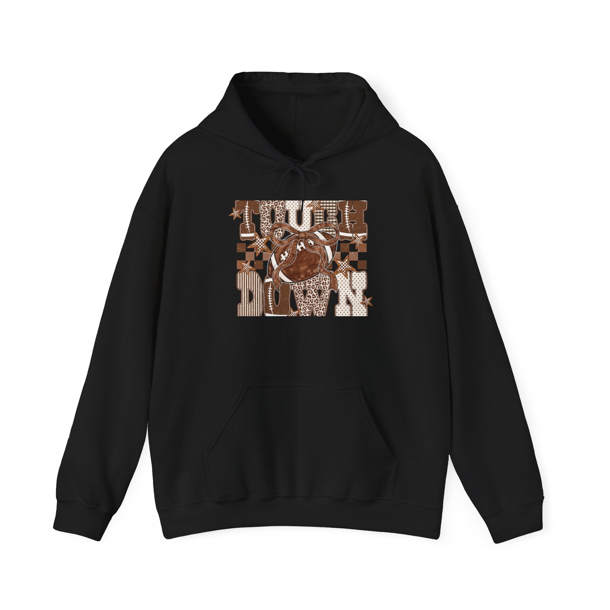 Retro Brown 'Groove Baby' Graphic Hoodie — Vintage Checkerboard Planet Design