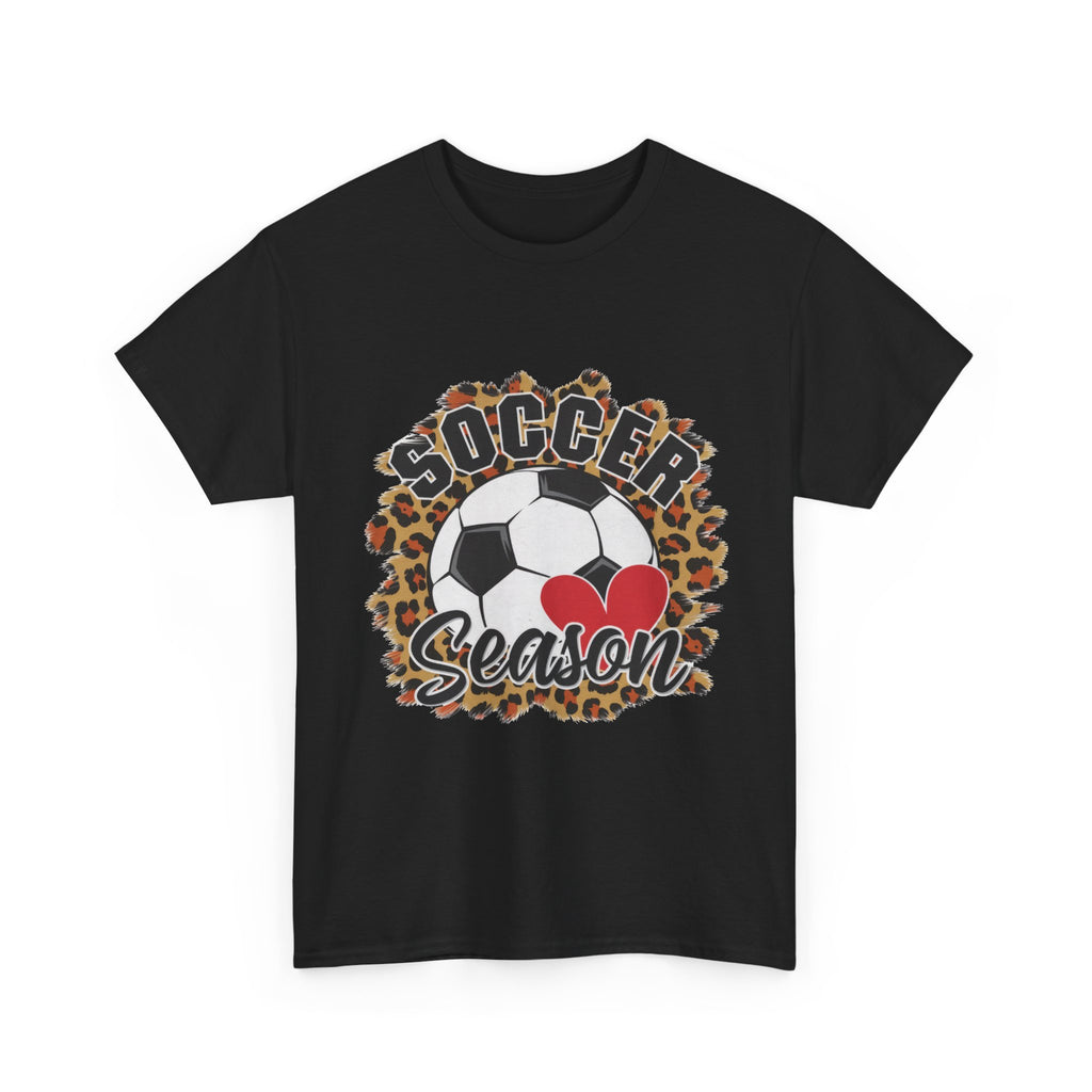 Soccer Season Leopard Heart T‑Shirt