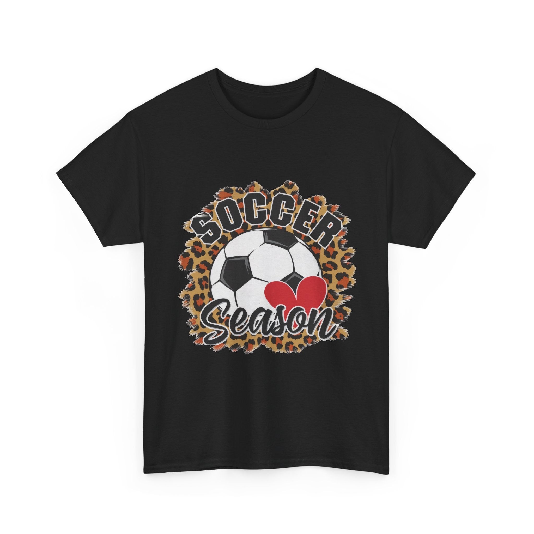 Soccer Season Leopard Heart T‑Shirt
