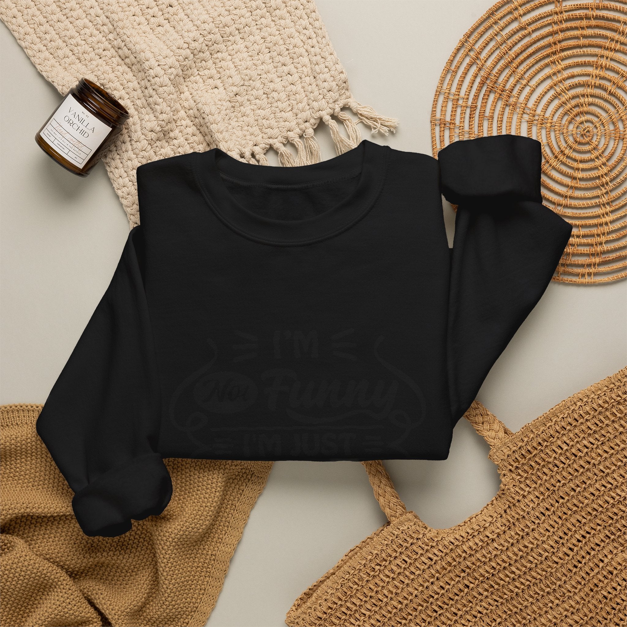 Crewneck Sweatshirt — “I’m Not Funny, I’m Just Mean (You Think I’m Joking)” Graphic