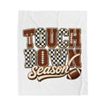 Touchdown Season Velveteen Plush Blanket | Football Typography Design