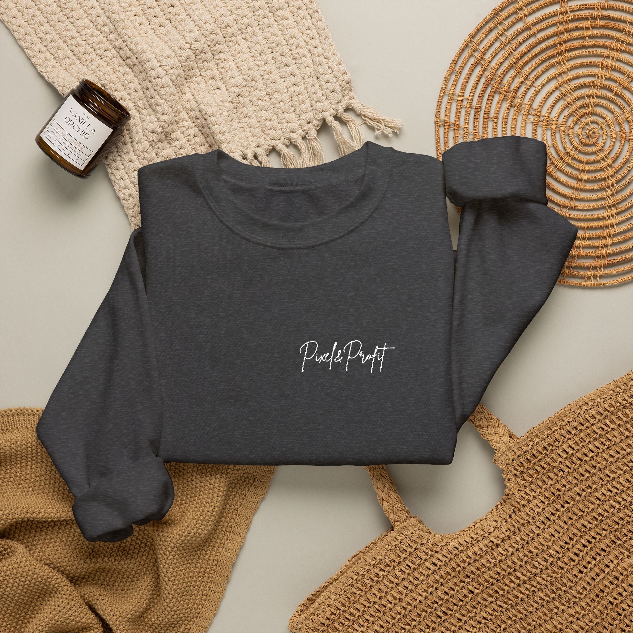Minimal 'Black Art' Script Crewneck Sweatshirt