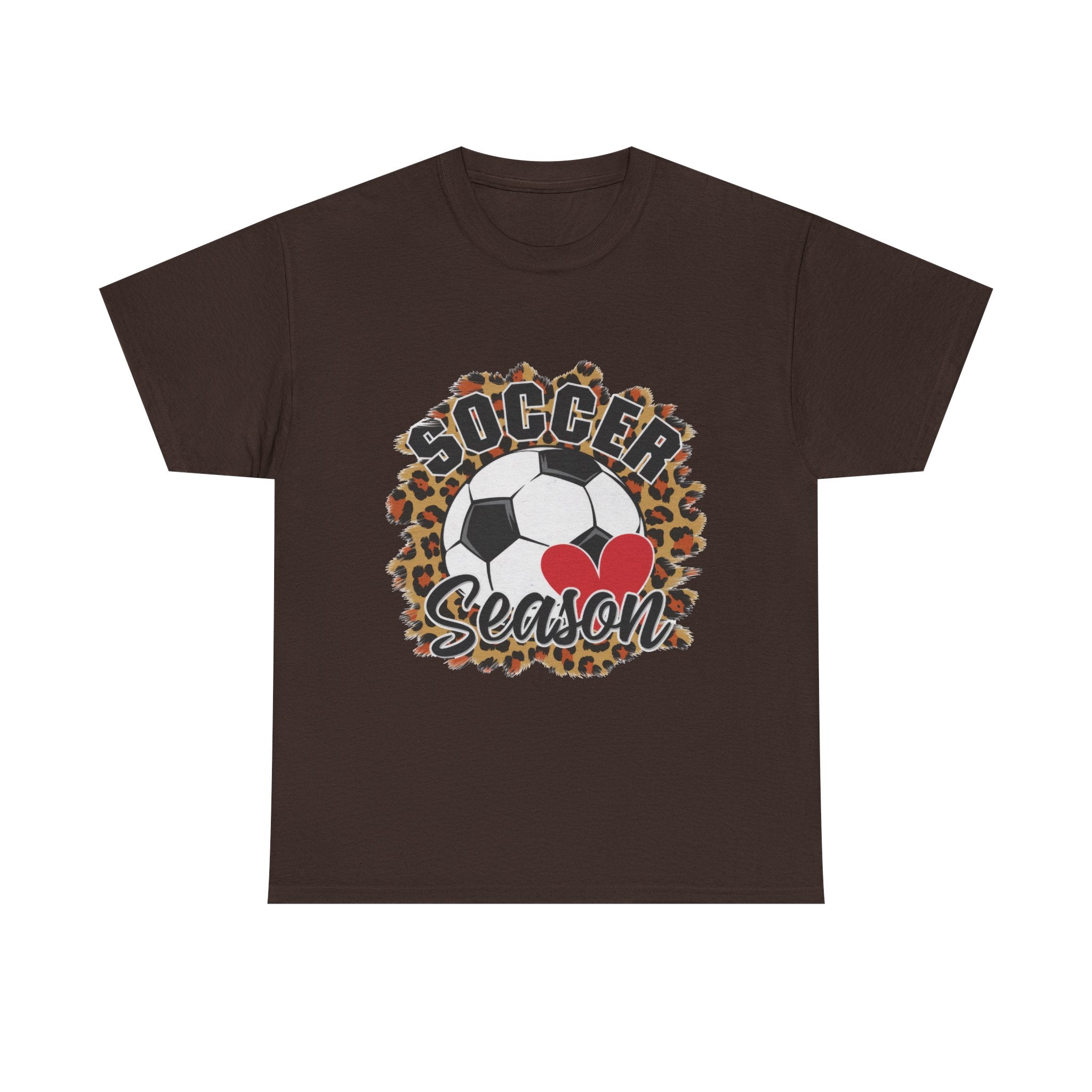 Soccer Season Leopard Heart T‑Shirt