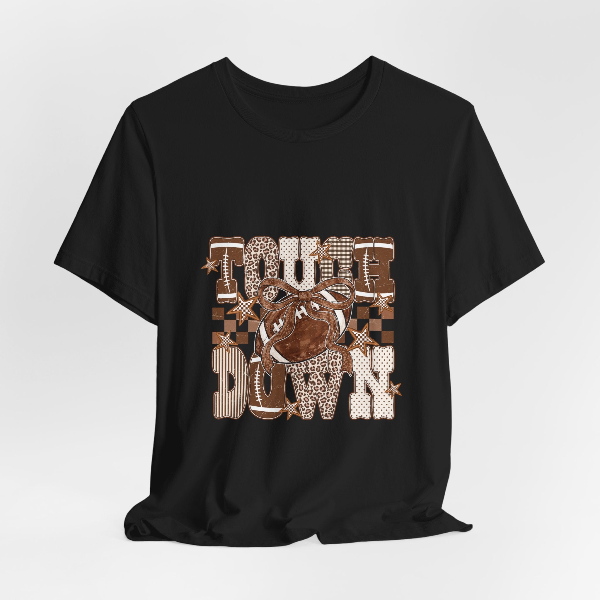 TouCh Down Bulldog Tee – Vintage Checkerboard Graphic T-Shirt