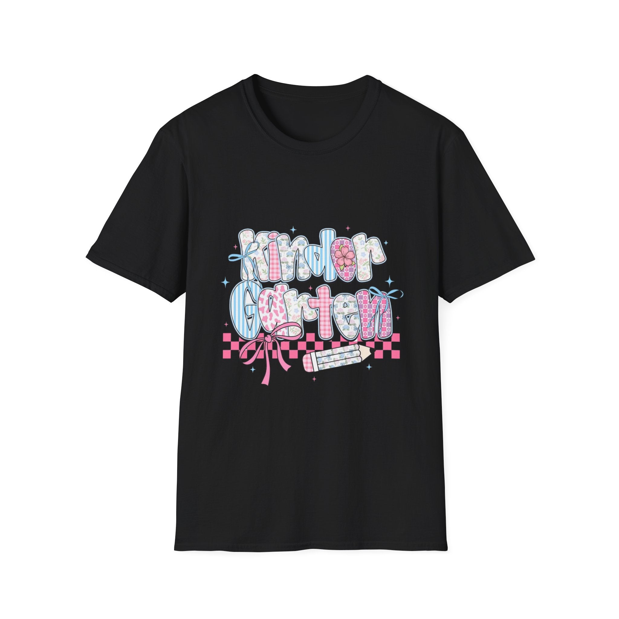 Kindergarten Teacher T-Shirt — Cute Pastel 'Kindergarten' Bubble Letter Design