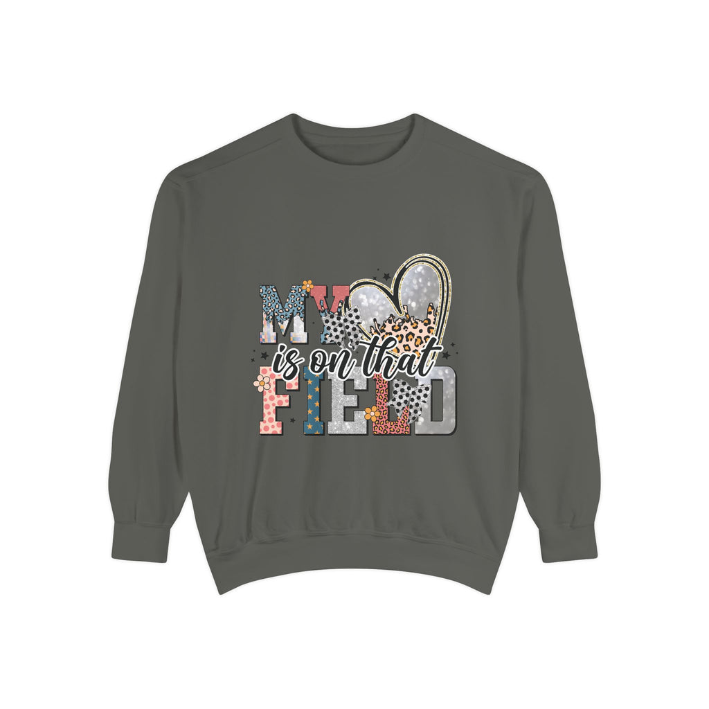 My Heart Is On That Field Sweatshirt — Personalized Mom Crewneck