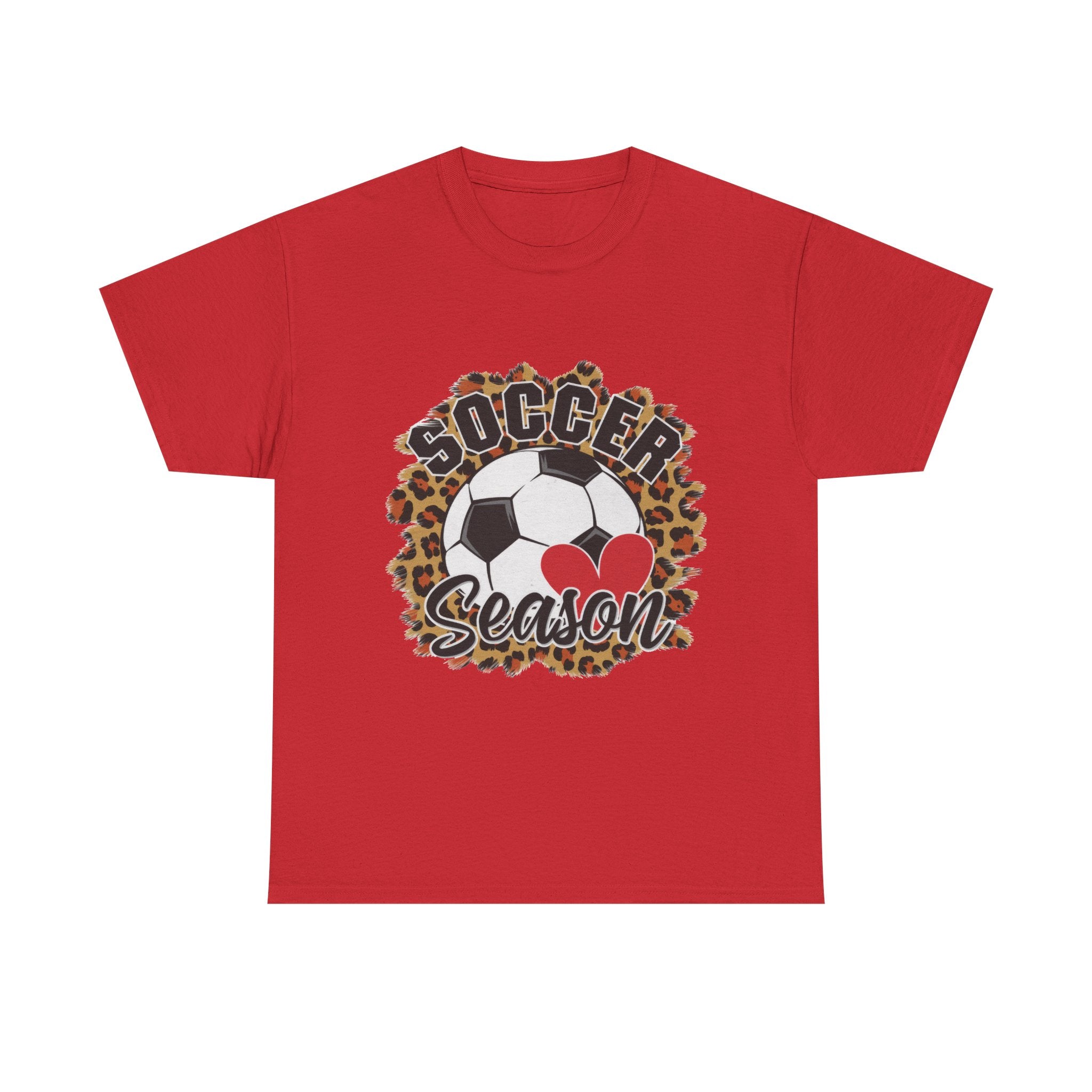 Soccer Season Leopard Heart T‑Shirt