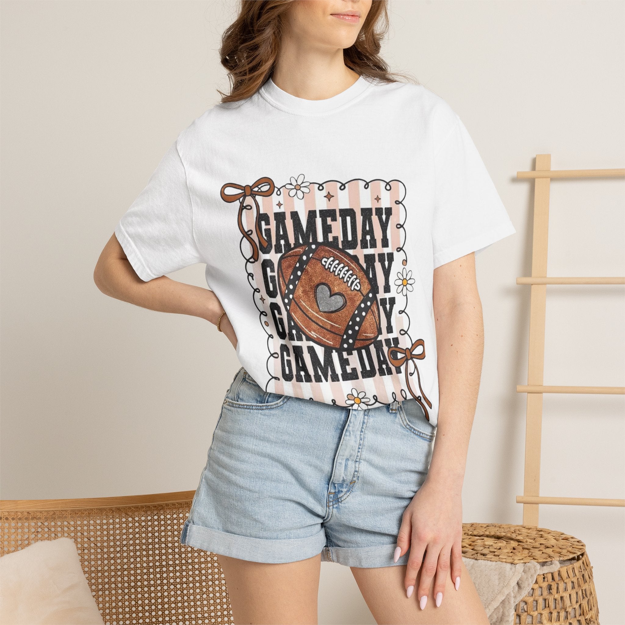 Gameday Football T-Shirt — Retro Floral Game Day Tee