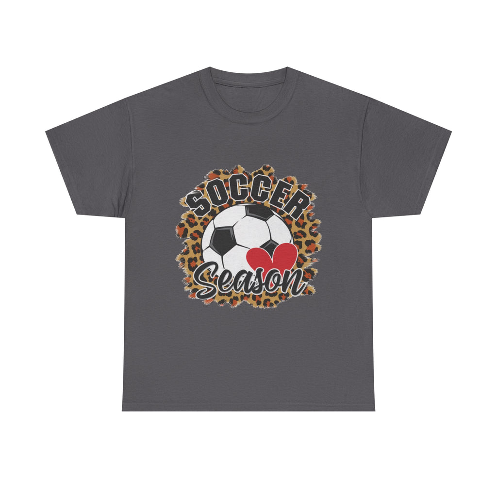 Soccer Season Leopard Heart T‑Shirt
