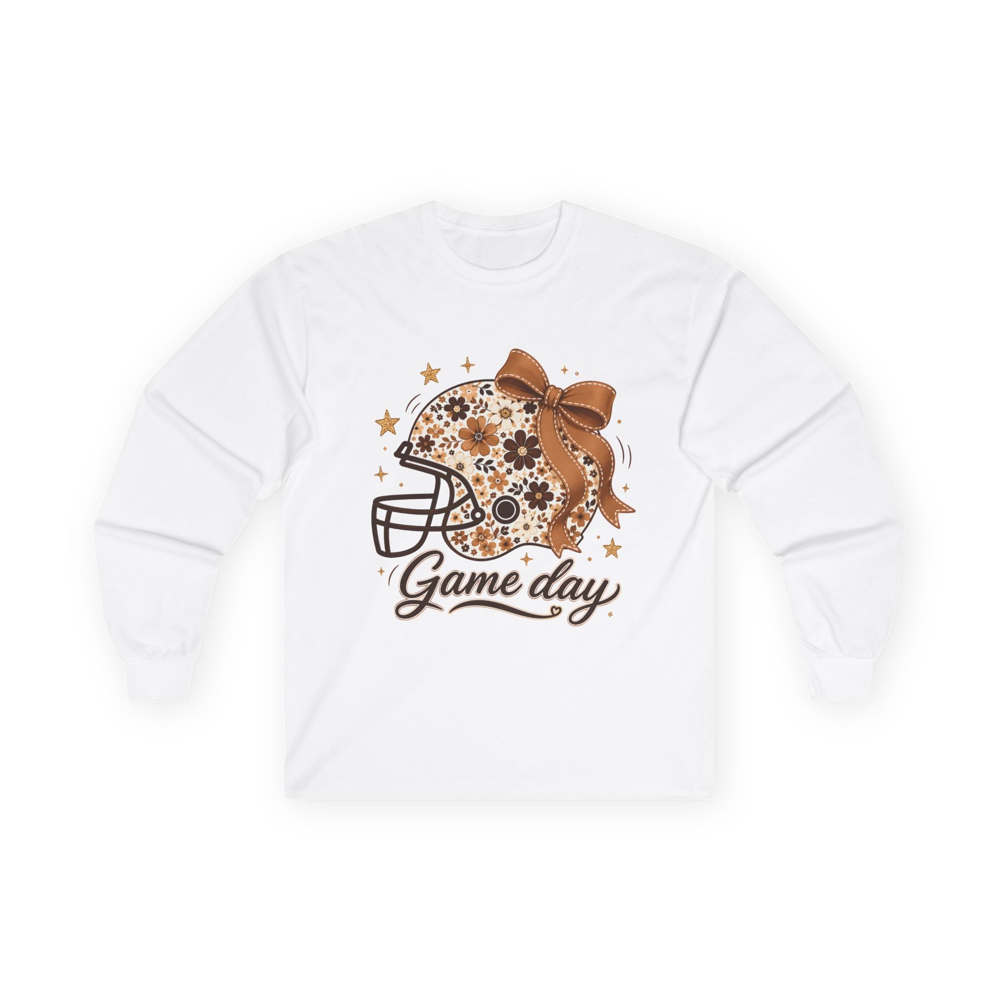 Game Day Floral Football Helmet Long Sleeve Tee