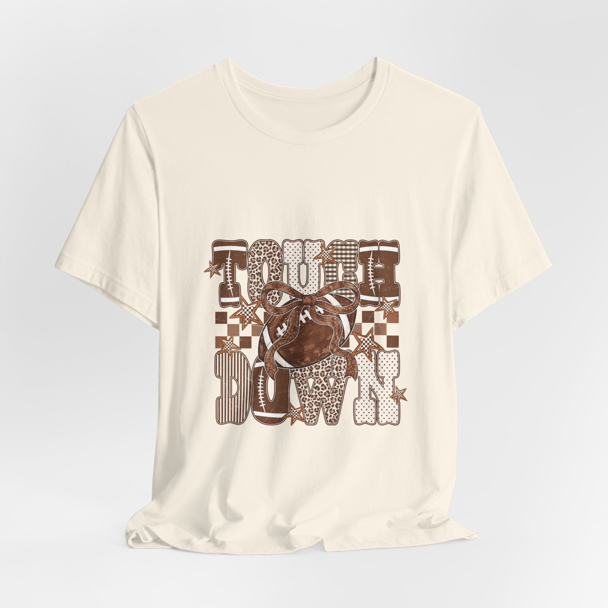 TouCh Down Bulldog Tee – Vintage Checkerboard Graphic T-Shirt
