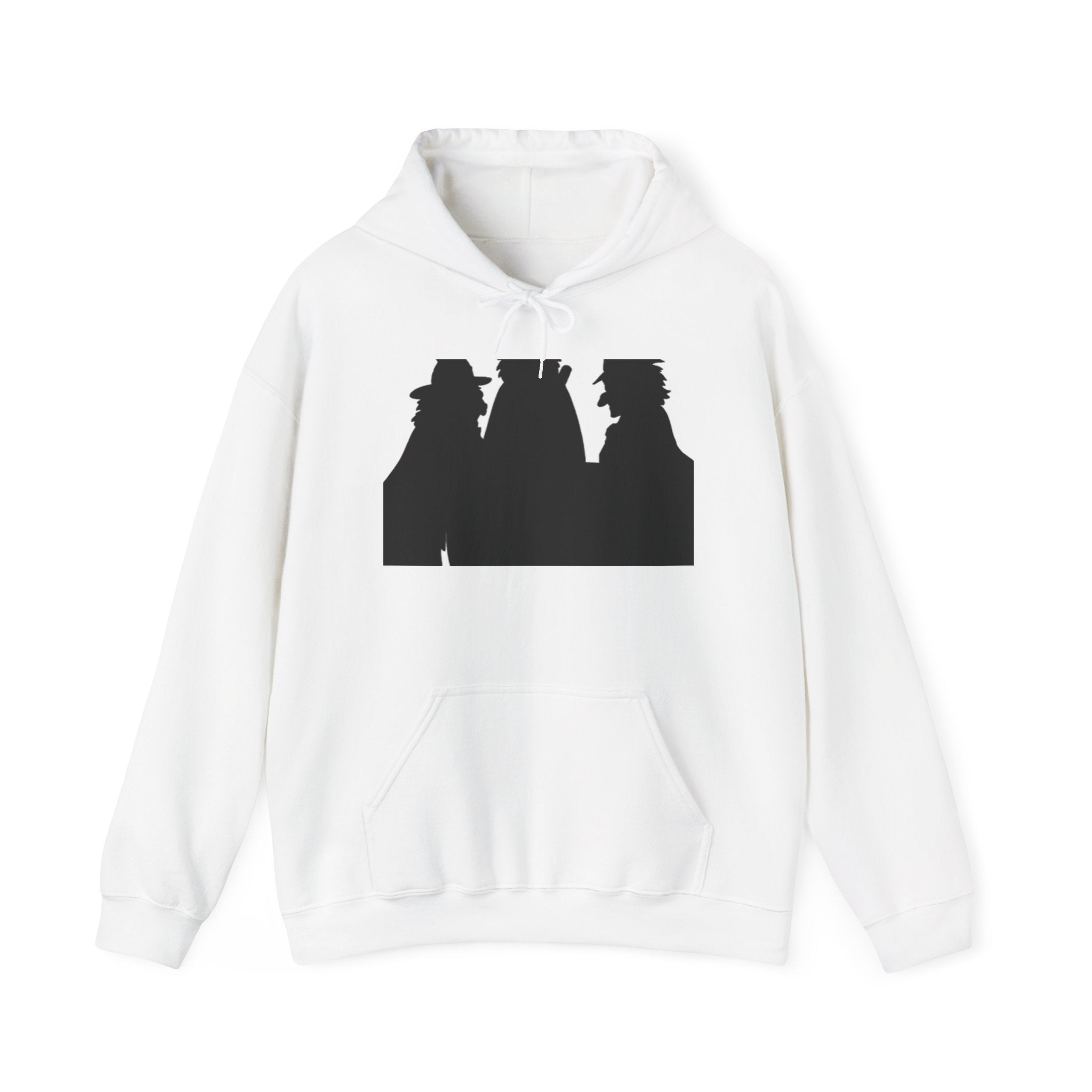 Silhouette Trio Hoodie — Mystery Detective Shadow Graphic Hooded Sweatshirt