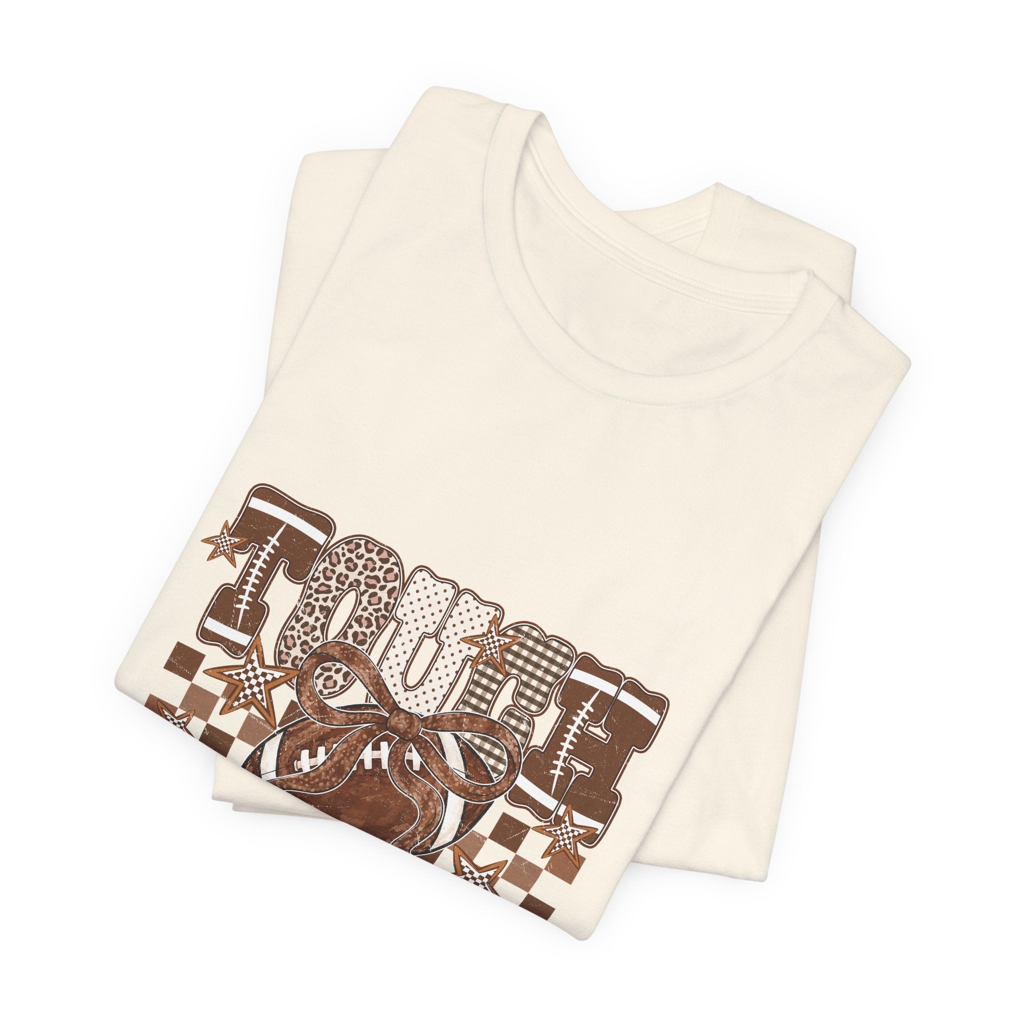 TouCh Down Bulldog Tee – Vintage Checkerboard Graphic T-Shirt