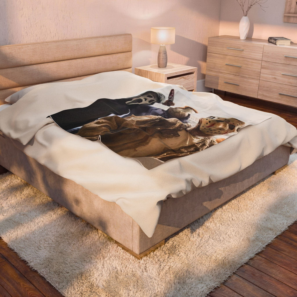 Horror Icons Velveteen Plush Blanket — Scream, Michael Myers & Jason Throw