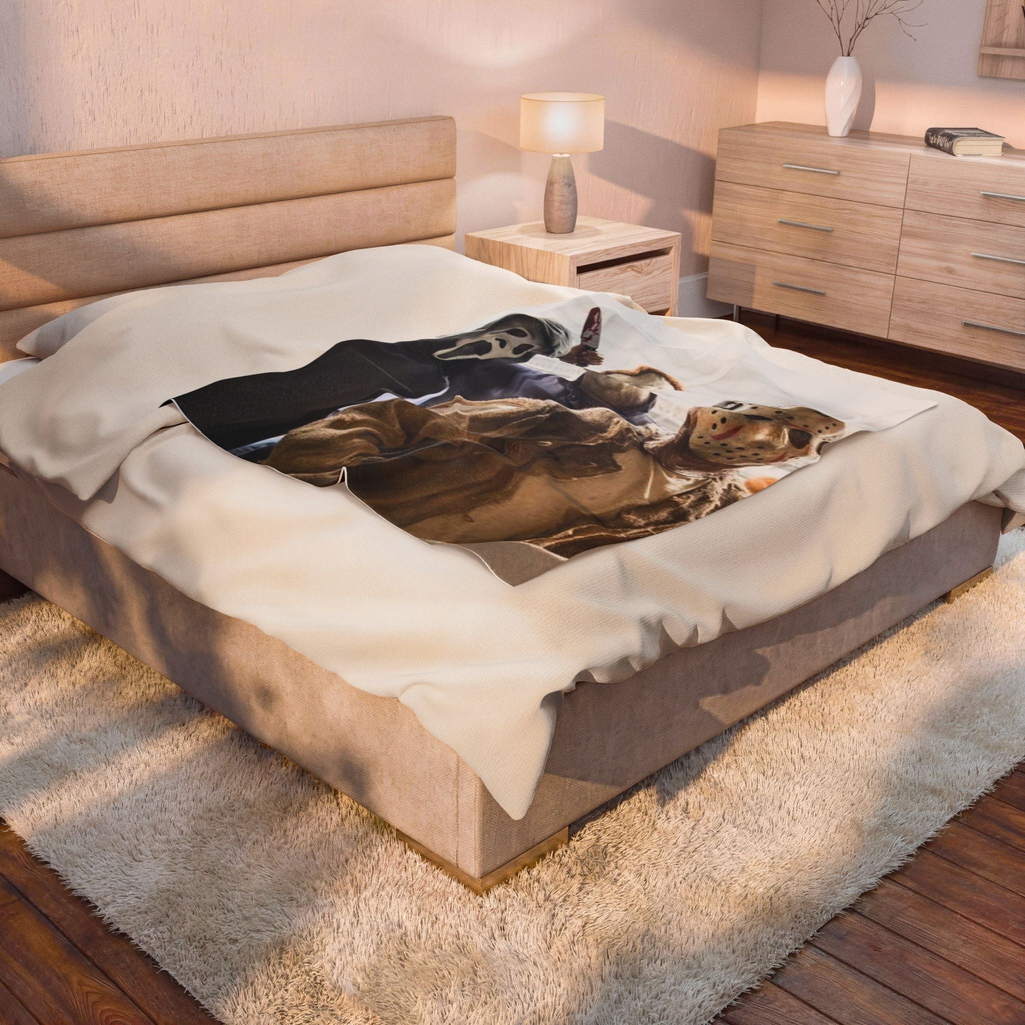 Horror Icons Velveteen Plush Blanket — Scream, Michael Myers & Jason Throw