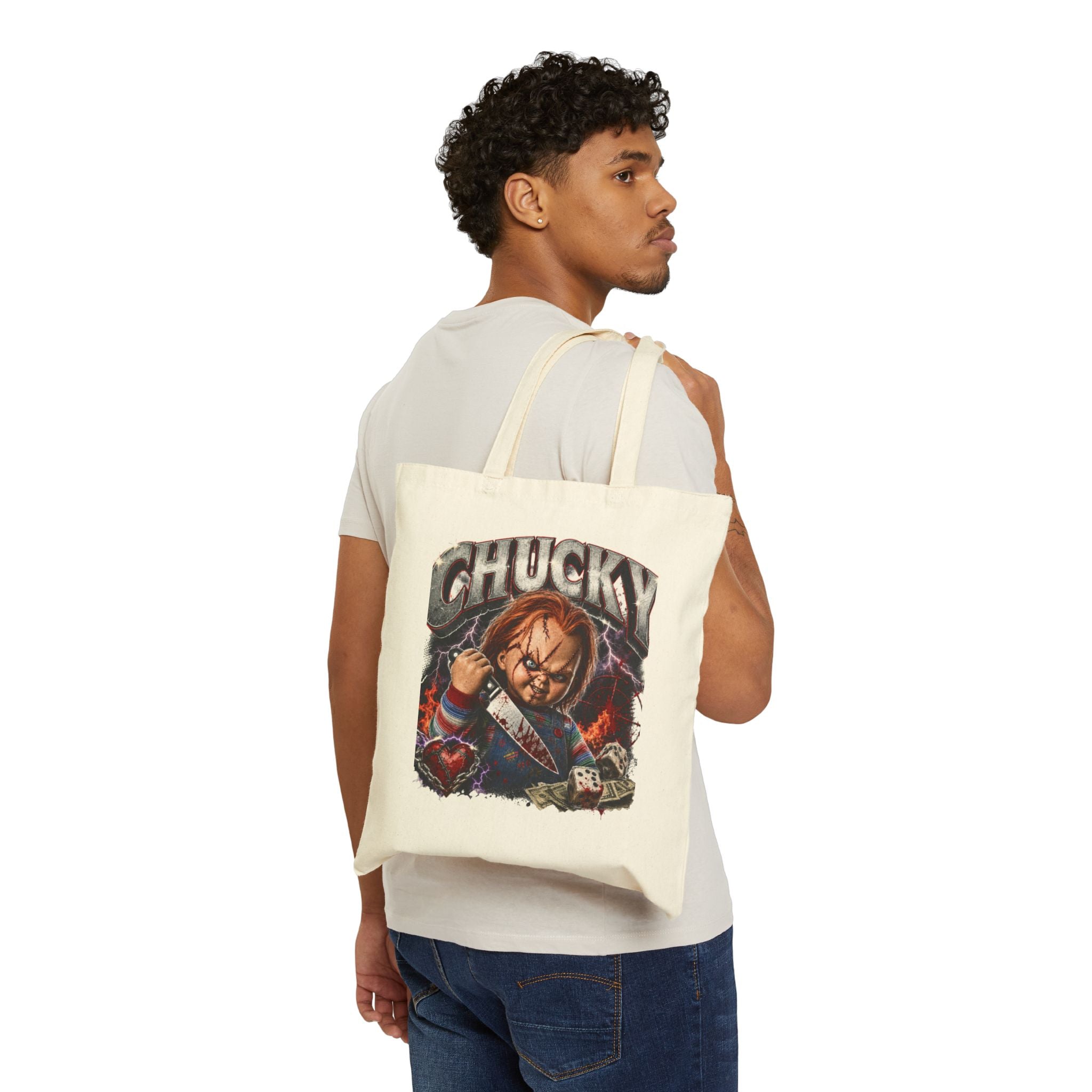 Chucky Horror Tote Bag – Retro Killer Doll Canvas Grocery Bag