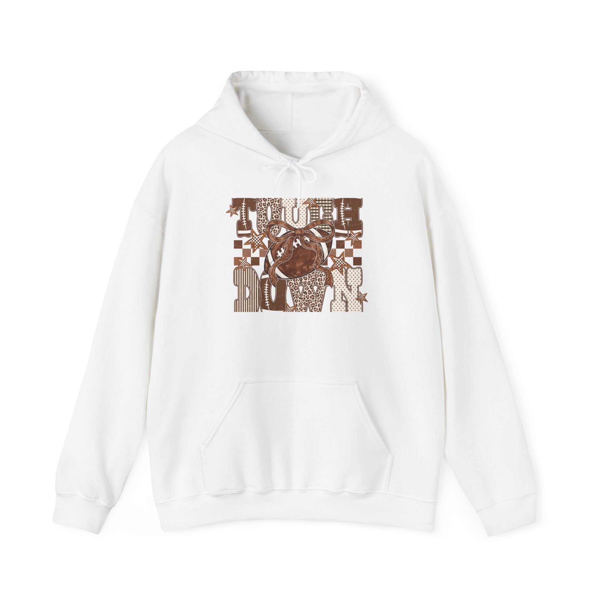 Retro Brown 'Groove Baby' Graphic Hoodie — Vintage Checkerboard Planet Design
