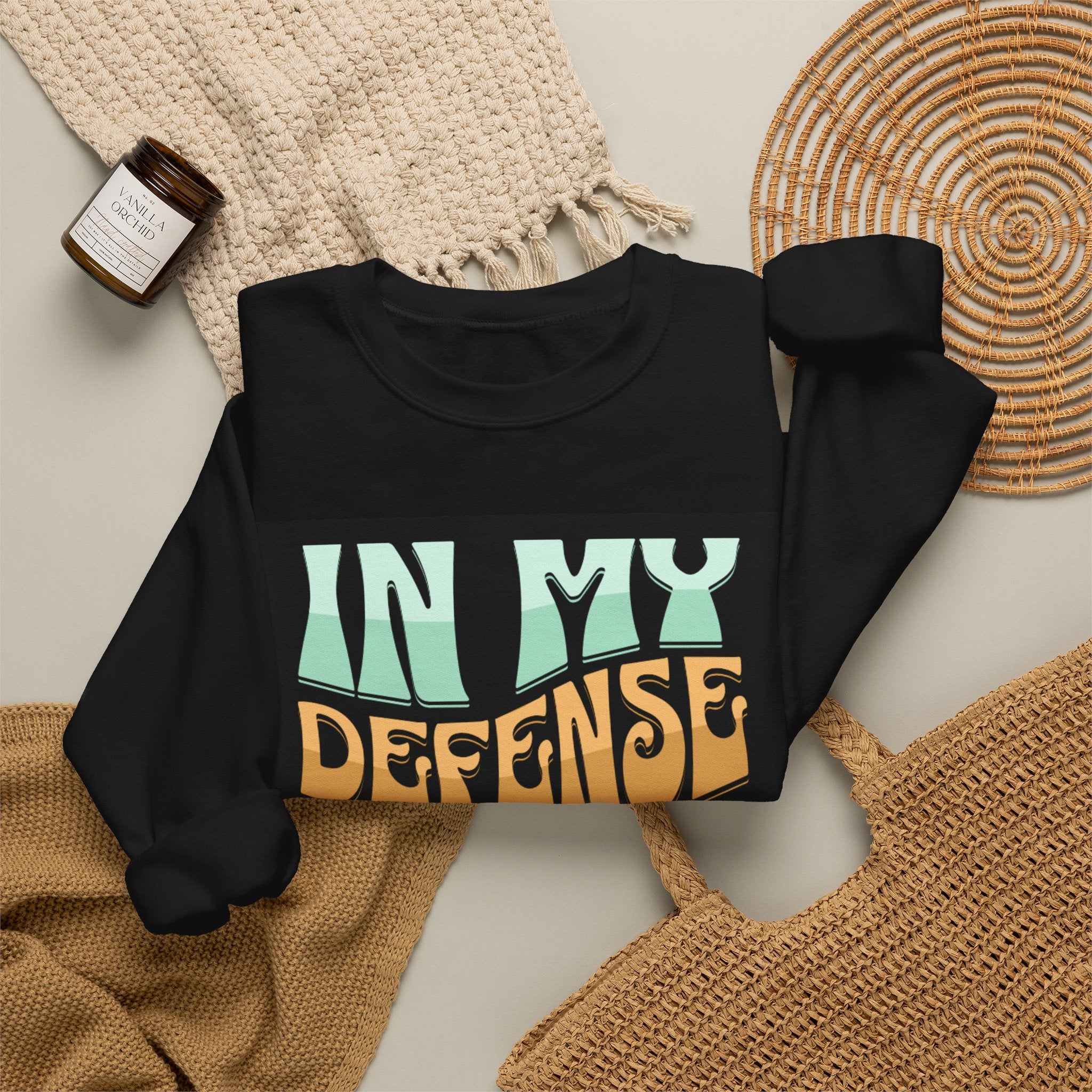 Coffee Sweatshirt — "In My Defense I Ran Out Of Coffee" Graphic Crewneck