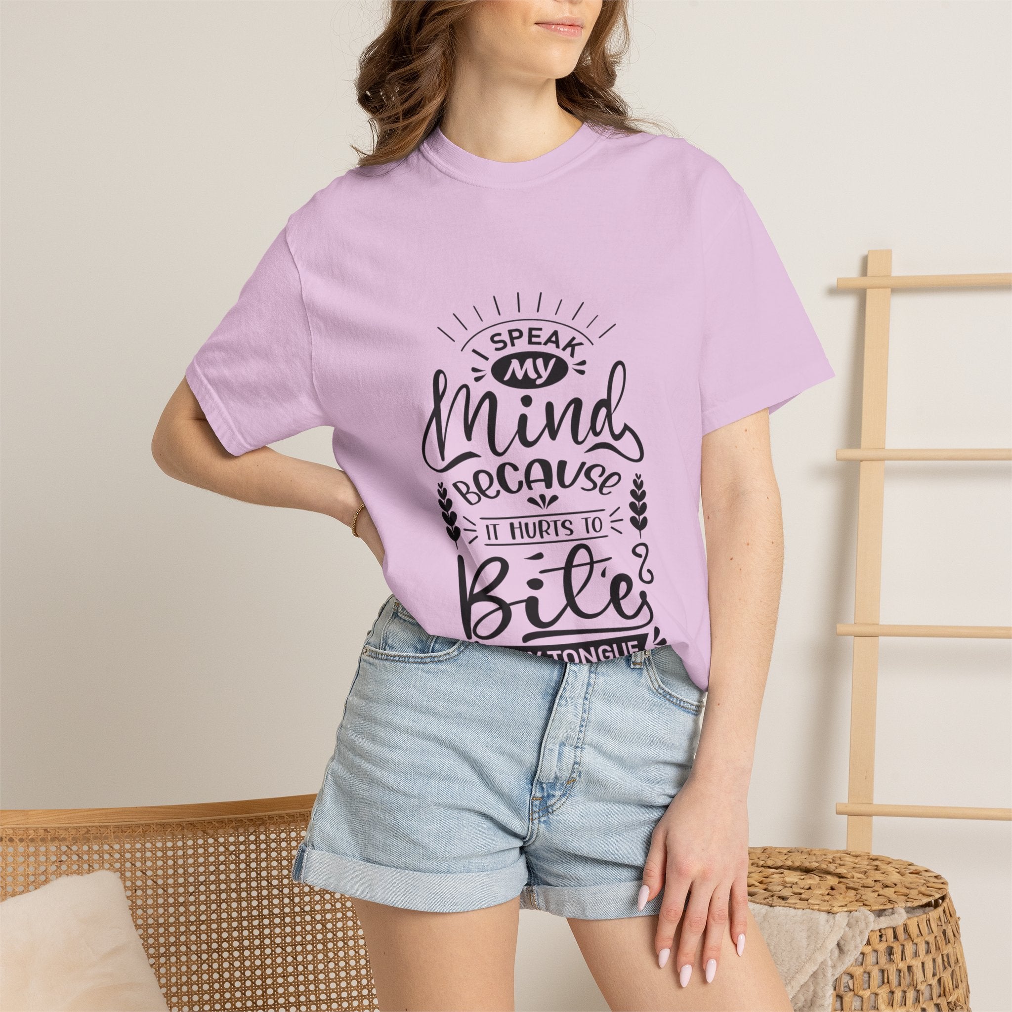 Graphic T-Shirt — "I Speak My Mind Because It Hurts to Bite My Tongue" Casual Statement Tee