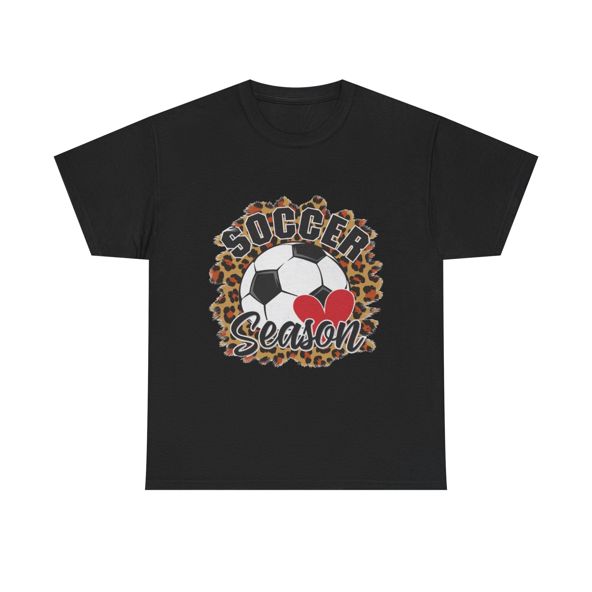 Soccer Season Leopard Heart T‑Shirt