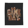 Game Day Velveteen Plush Blanket — Leopard Football Design