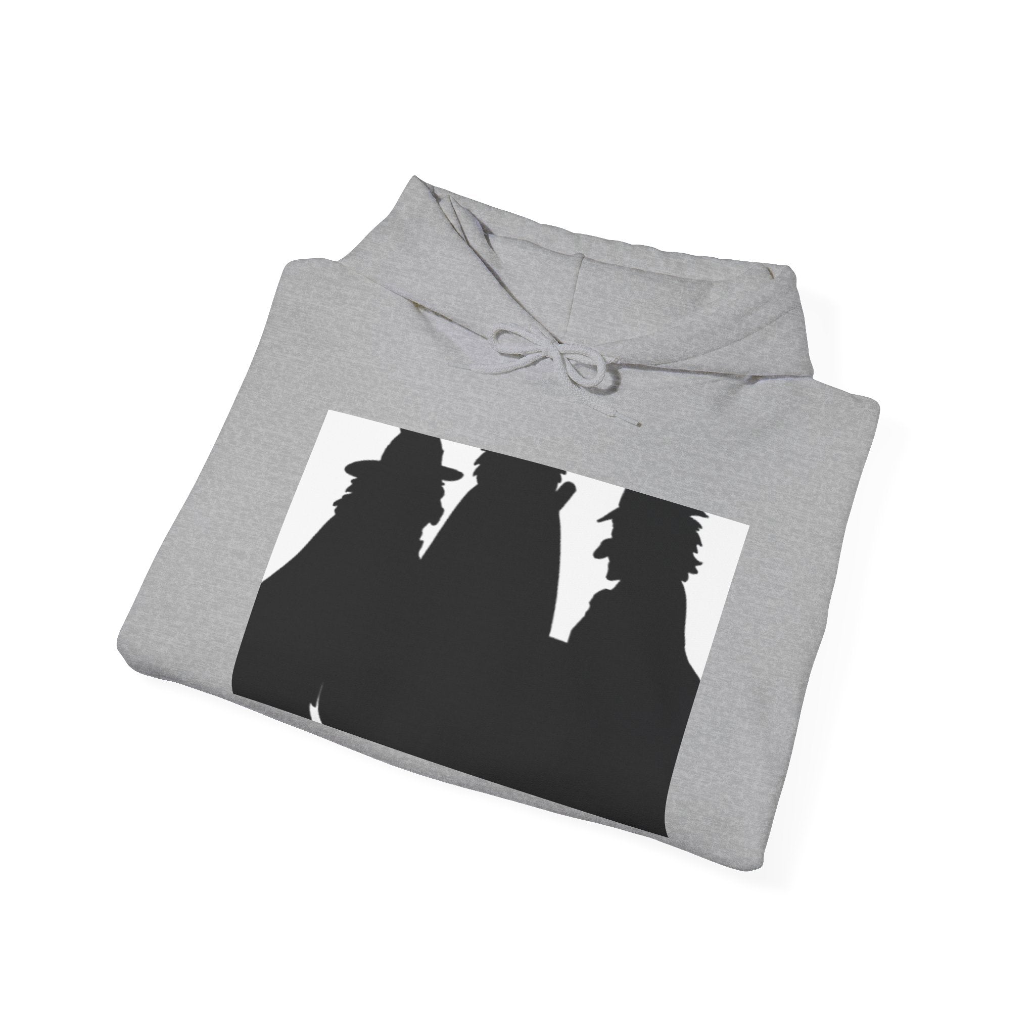Silhouette Trio Hoodie — Mystery Detective Shadow Graphic Hooded Sweatshirt