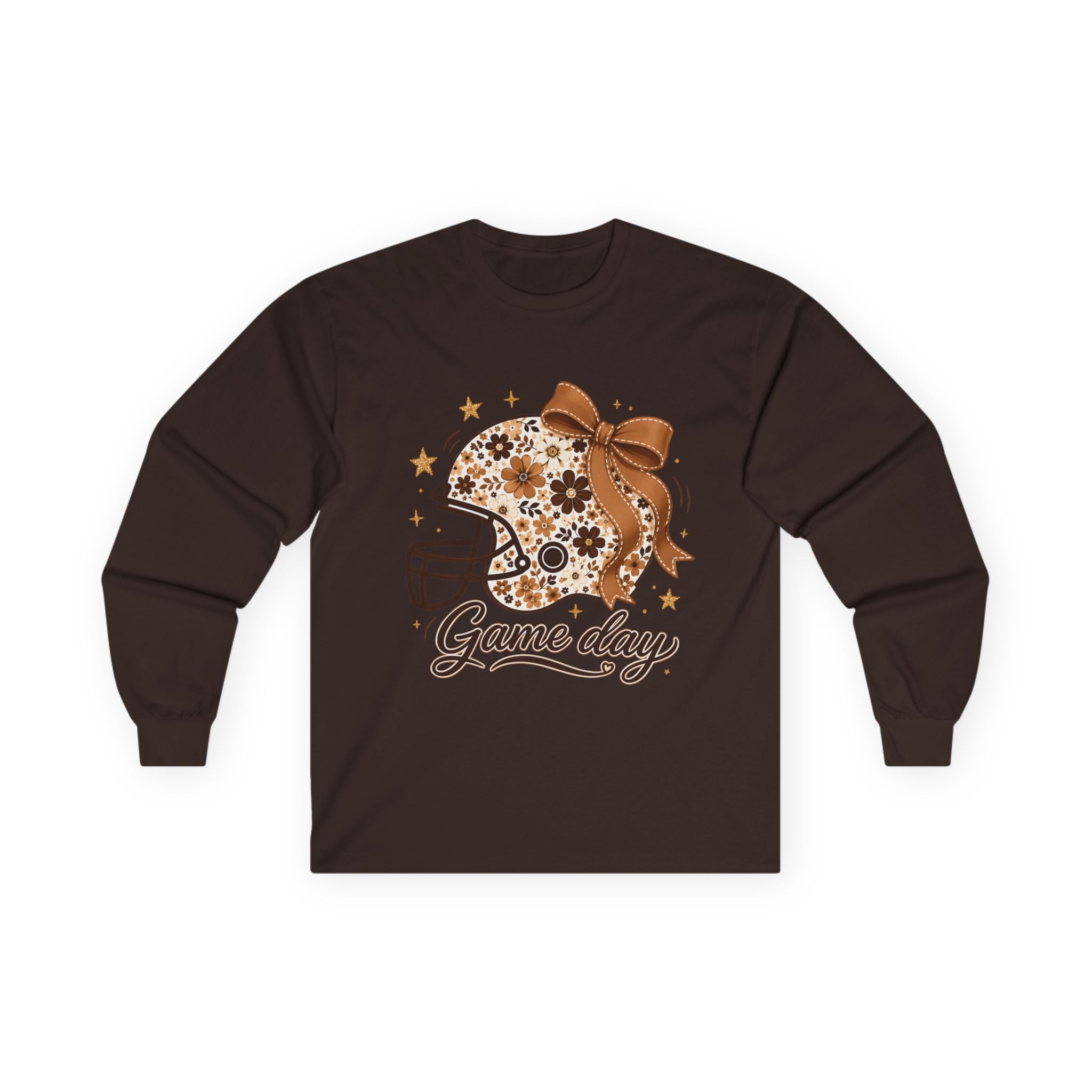 Game Day Floral Football Helmet Long Sleeve Tee