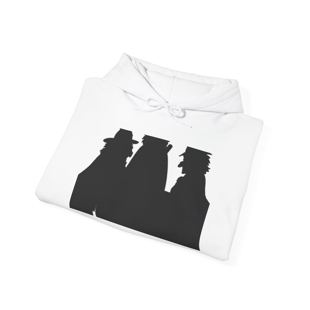 Silhouette Trio Hoodie — Mystery Detective Shadow Graphic Hooded Sweatshirt