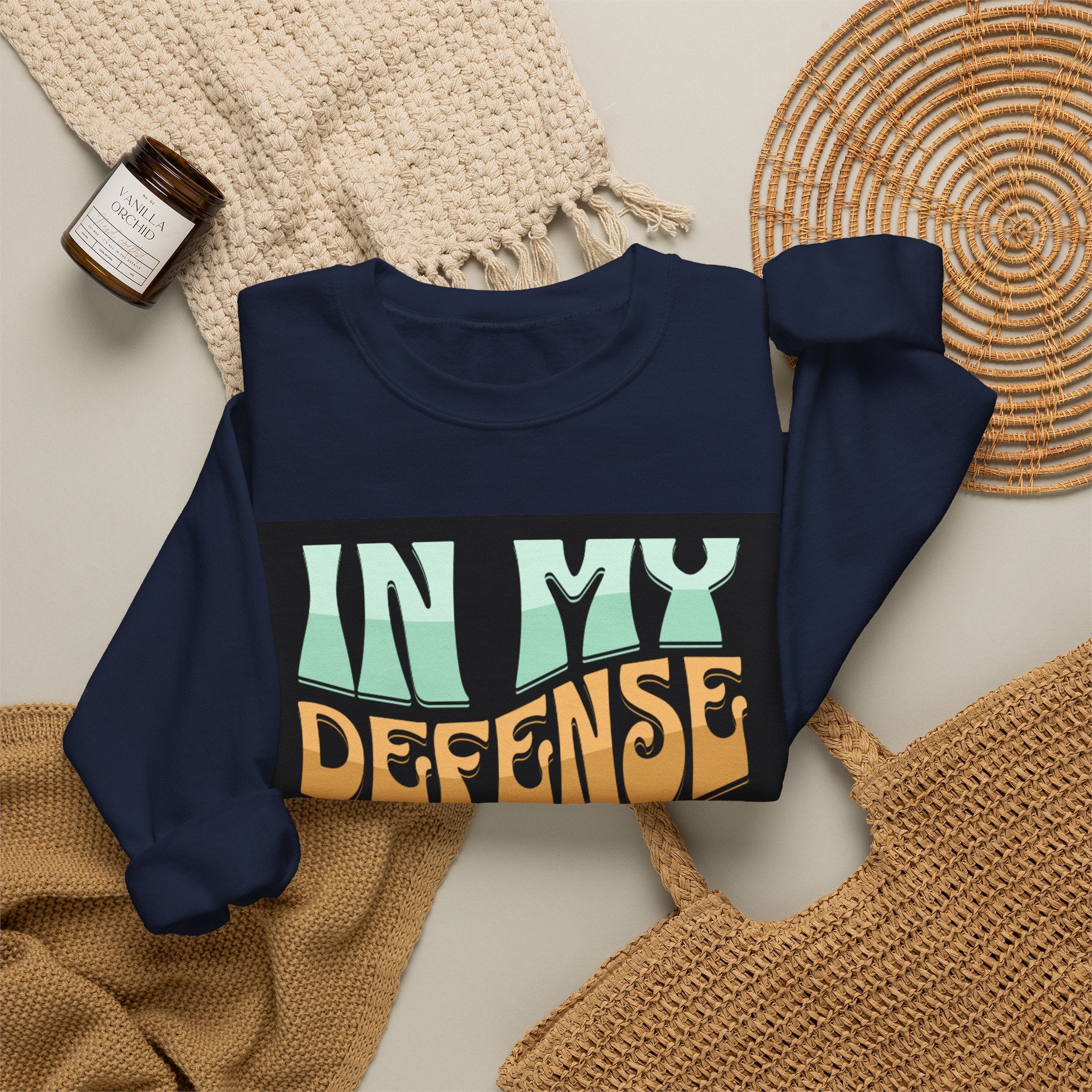 Coffee Sweatshirt — "In My Defense I Ran Out Of Coffee" Graphic Crewneck