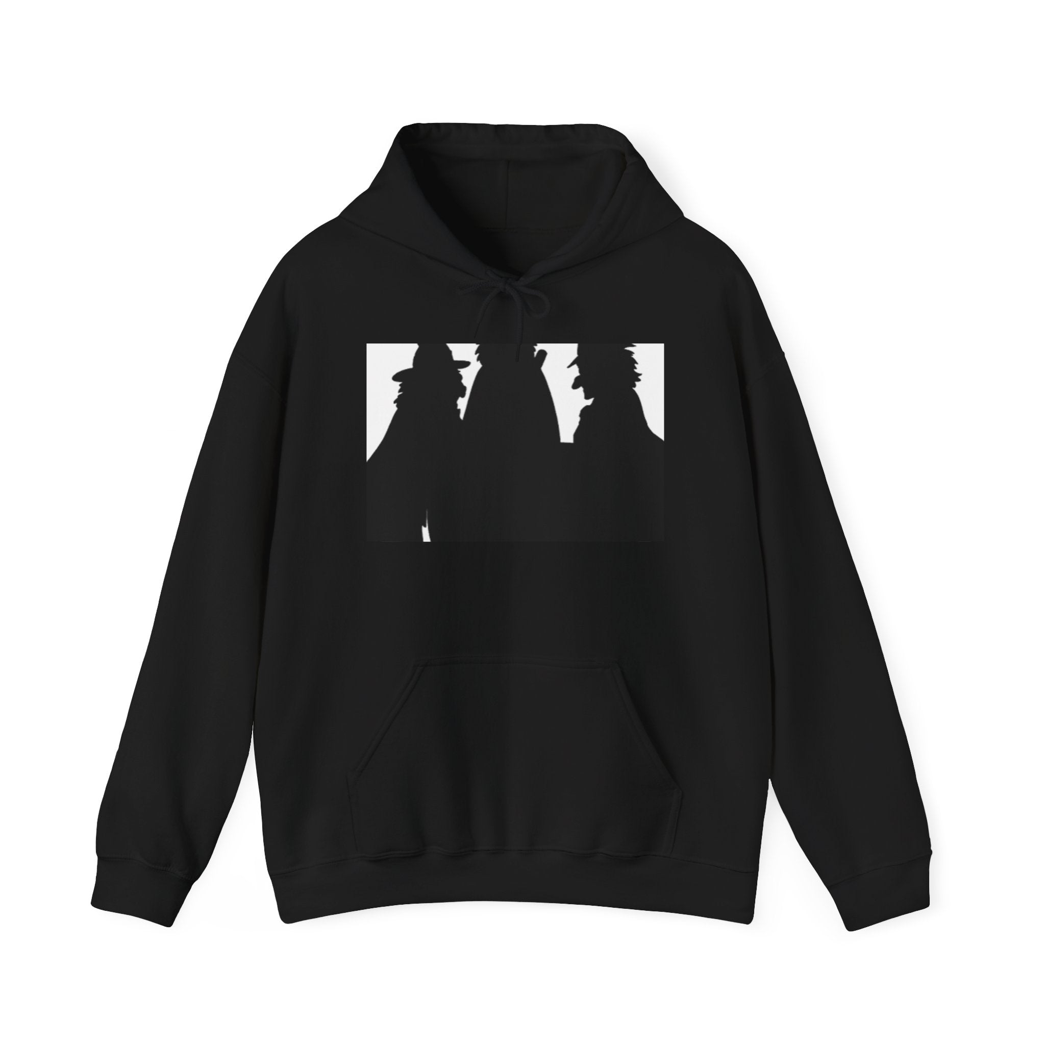 Silhouette Trio Hoodie — Mystery Detective Shadow Graphic Hooded Sweatshirt