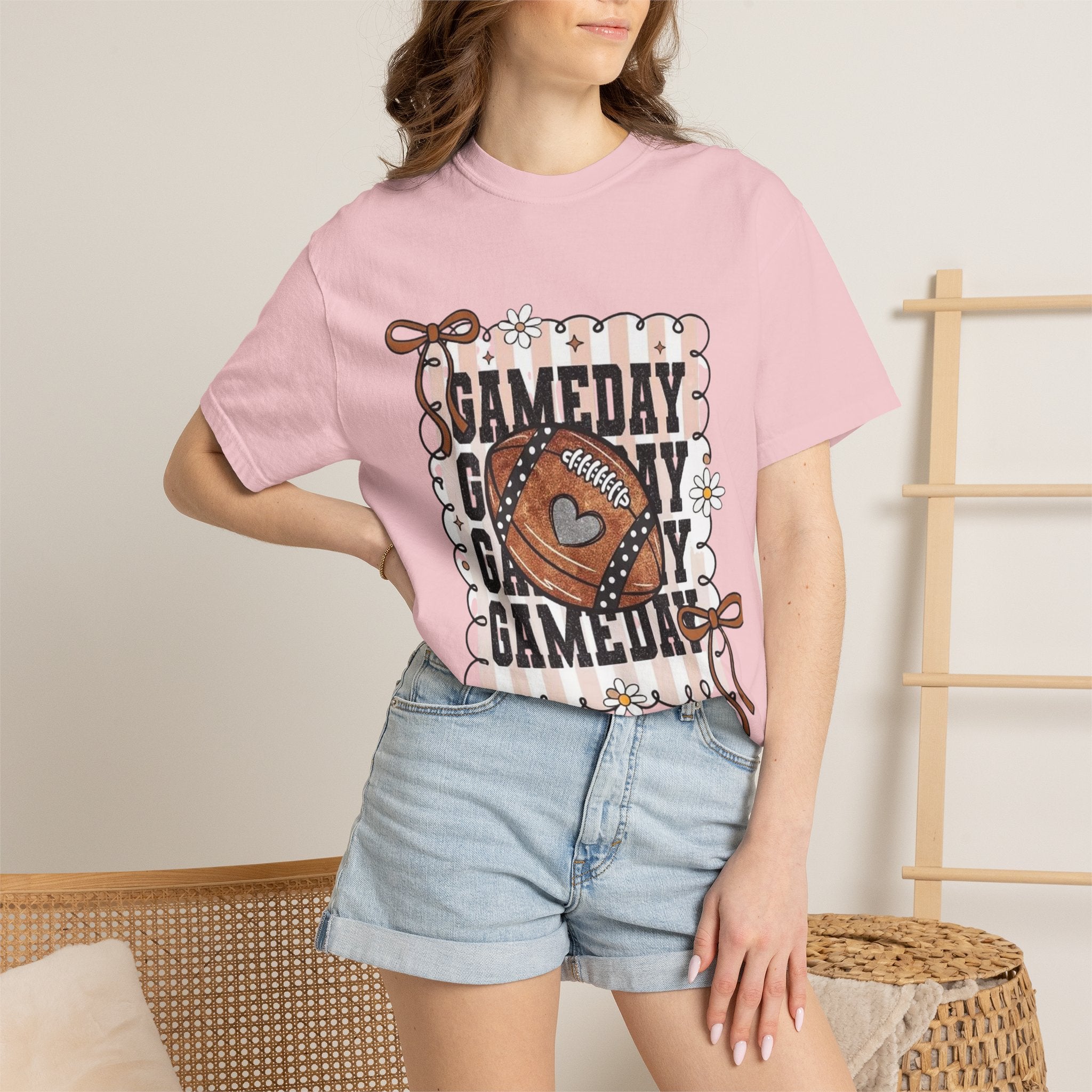 Gameday Football T-Shirt — Retro Floral Game Day Tee