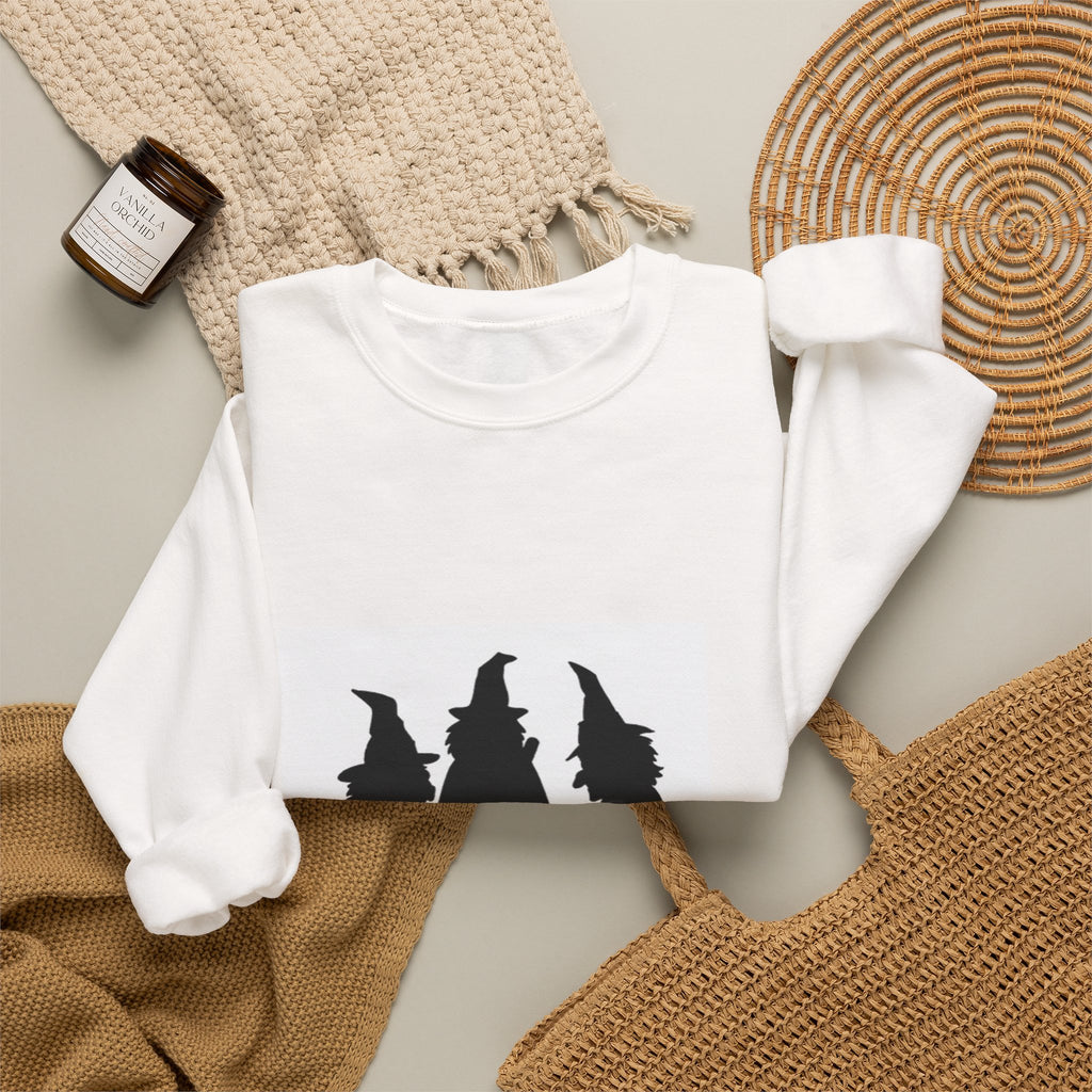 Witch Silhouette Crewneck Sweatshirt – Spooky Trio Halloween Pullover
