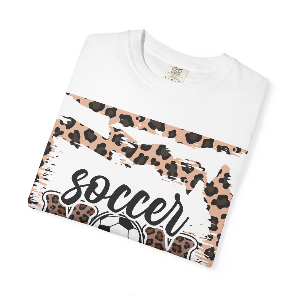 Soccer Mom Leopard Print T-Shirt – Soccer Ball Graphic Tee for Proud Moms