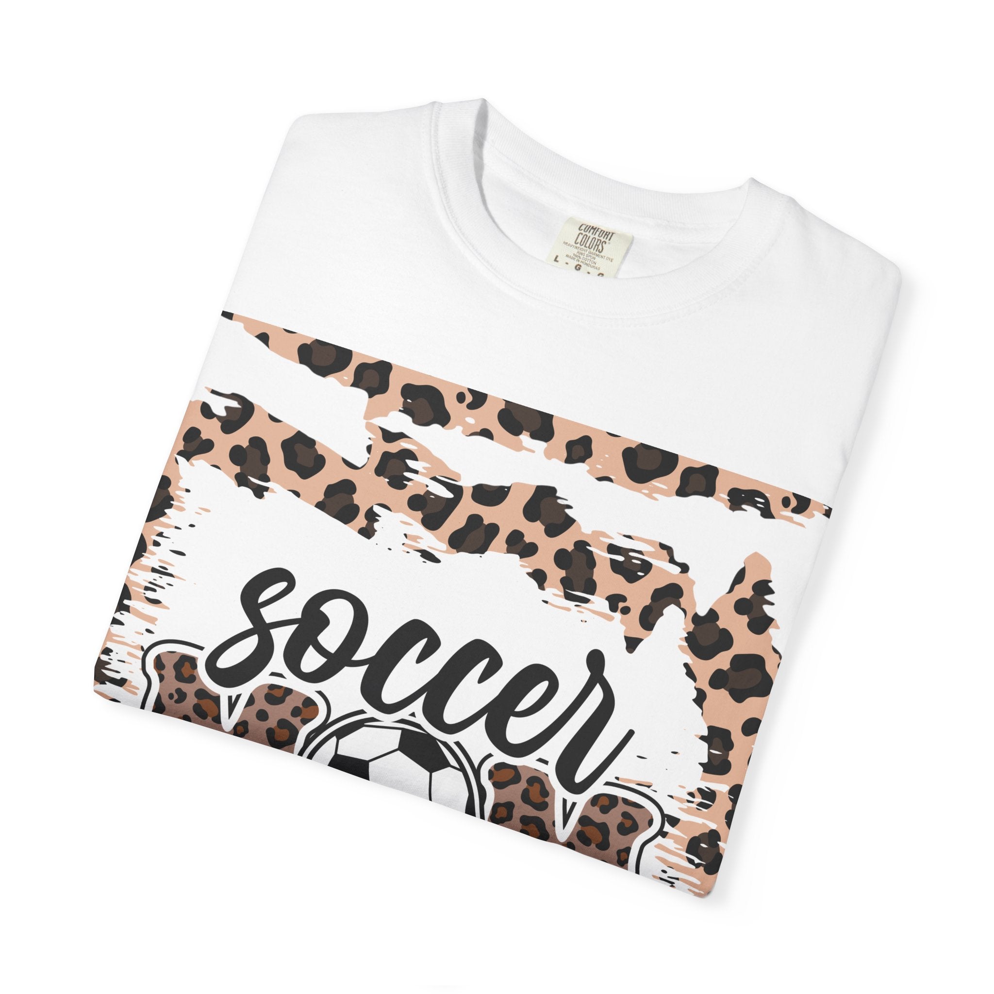 Soccer Mom Leopard Print T-Shirt – Soccer Ball Graphic Tee for Proud Moms