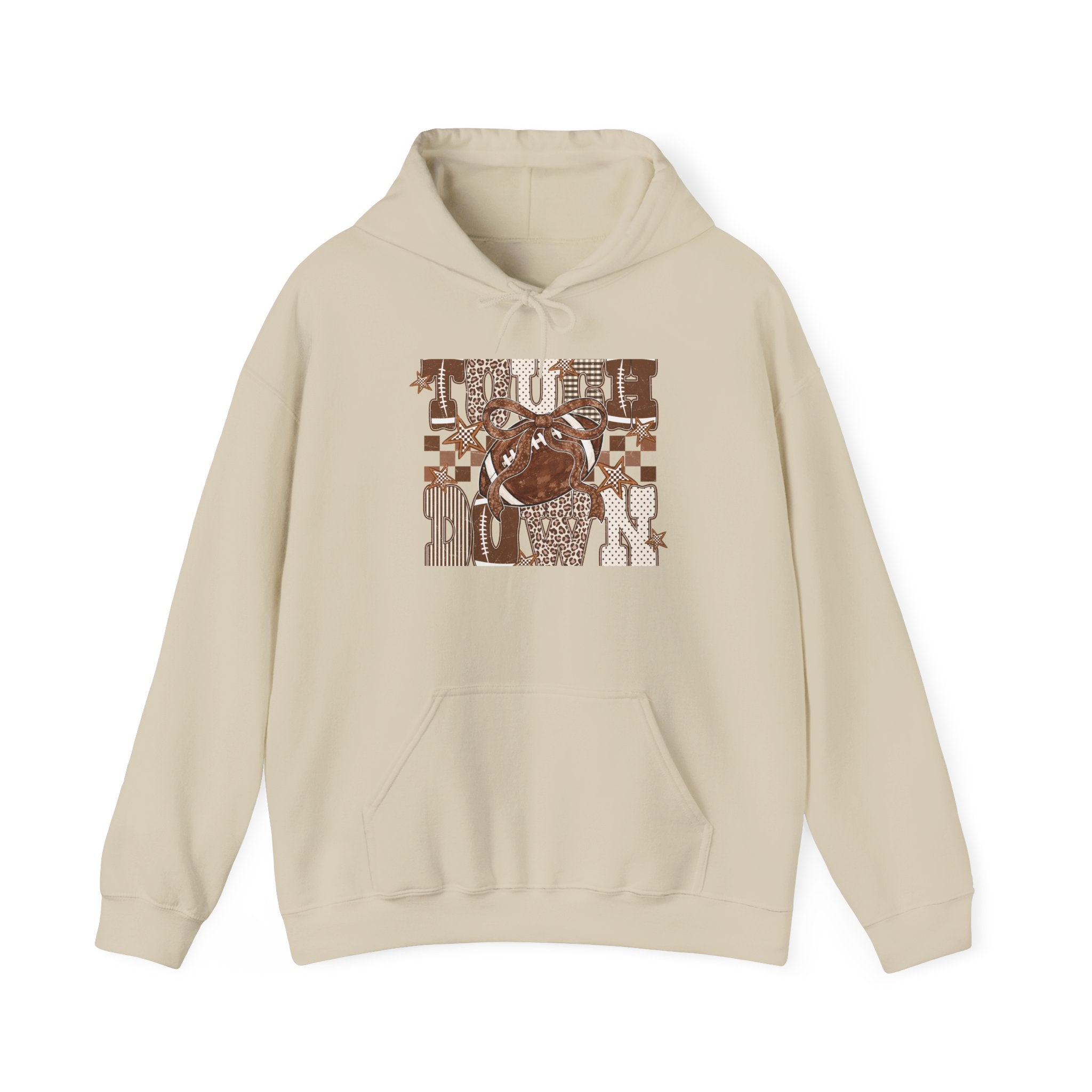 Retro Brown 'Groove Baby' Graphic Hoodie — Vintage Checkerboard Planet Design