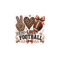 Peace Love Football Leopard Print Vinyl Sticker