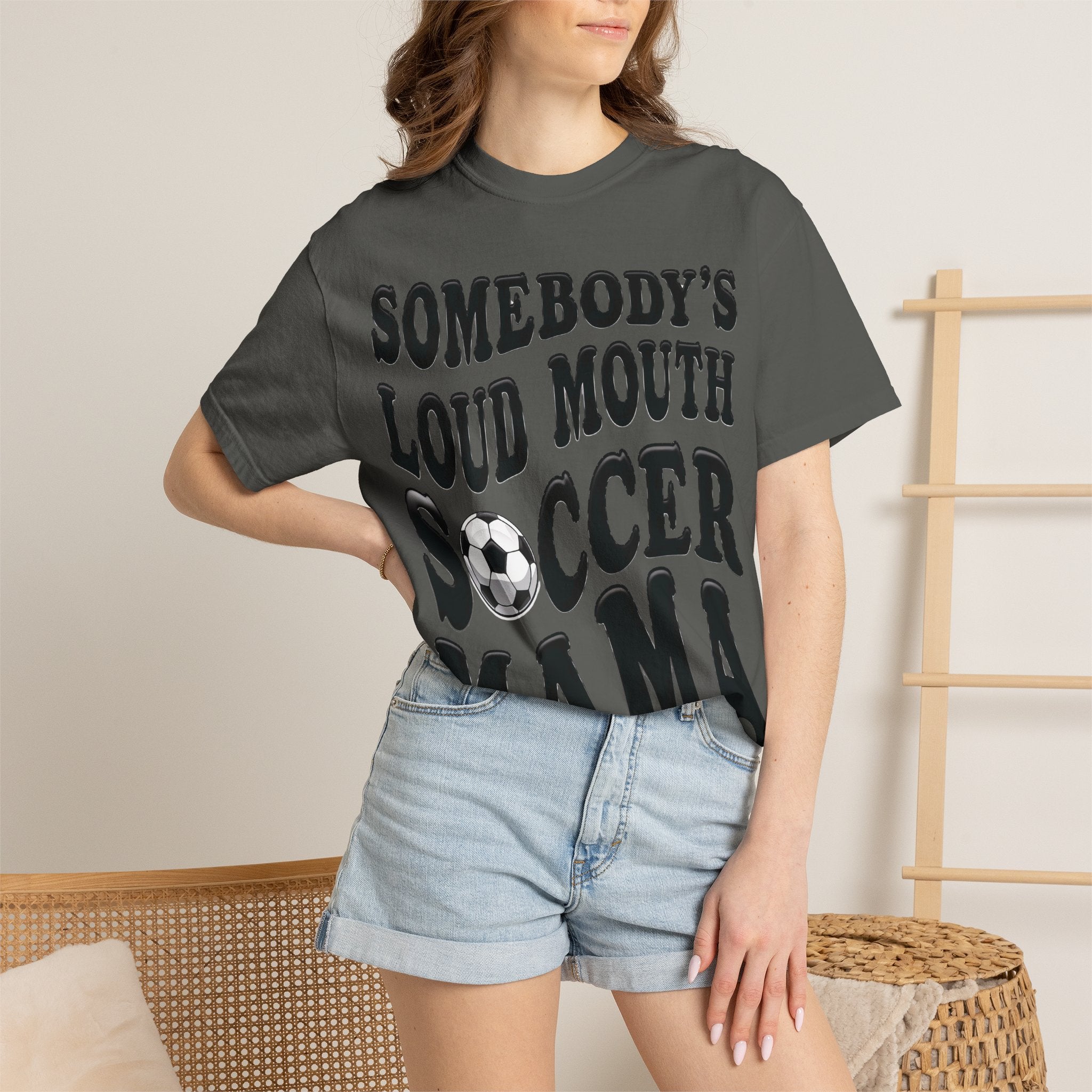 Soccer Mama T-Shirt — "Somebody's Loud Mouth" Funny Soccer Mom Tee