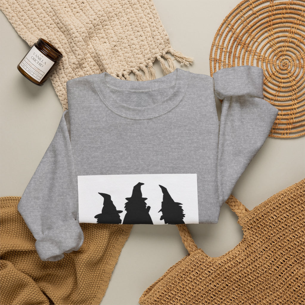 Witch Silhouette Crewneck Sweatshirt – Spooky Trio Halloween Pullover