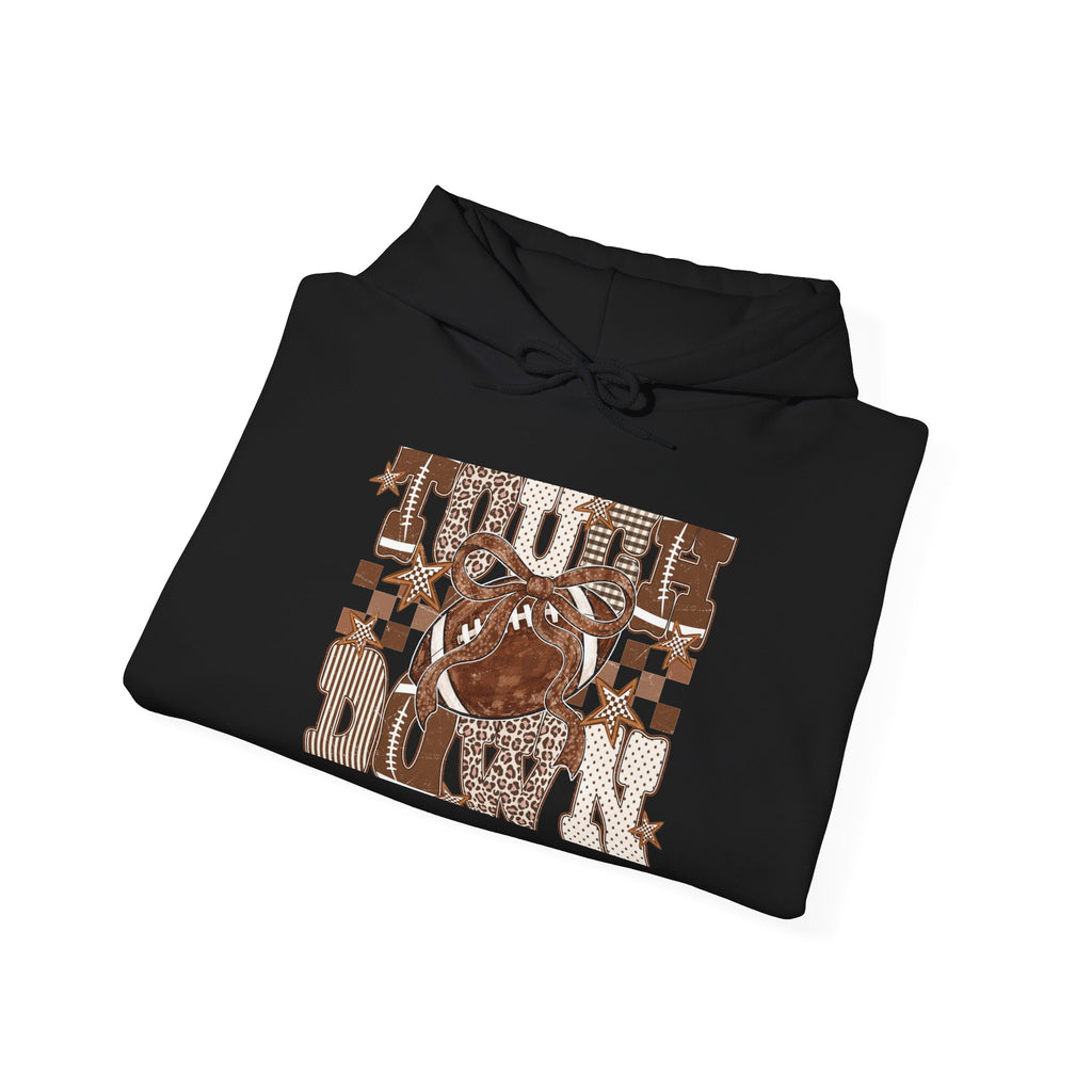 Retro Brown 'Groove Baby' Graphic Hoodie — Vintage Checkerboard Planet Design