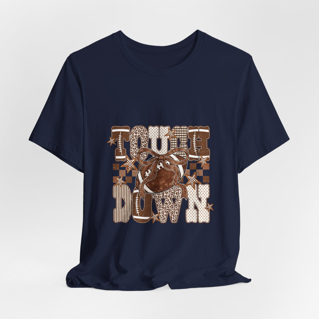 TouCh Down Bulldog Tee – Vintage Checkerboard Graphic T-Shirt