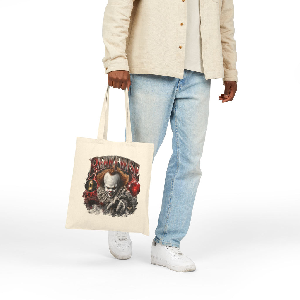 Horror Pennywise Tote Bag — Stephen King-Inspired Scary Clown Canvas Tote