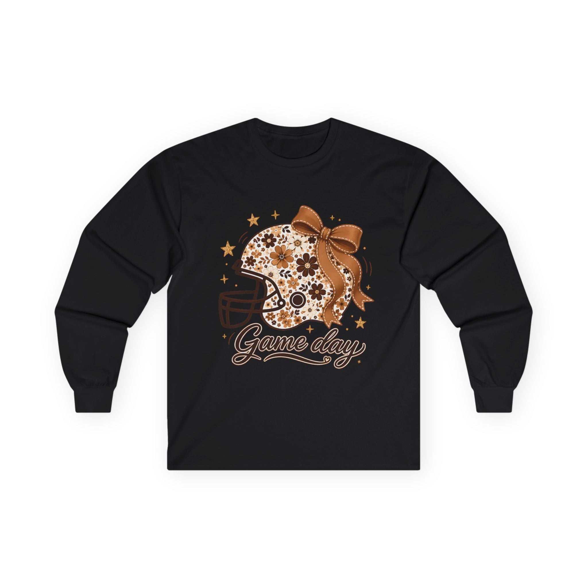 Game Day Floral Football Helmet Long Sleeve Tee